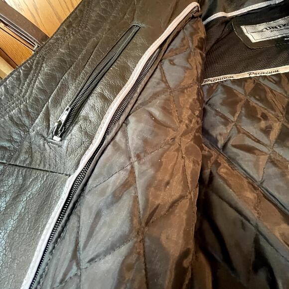 UNIK WOMEN xl Heavy NWT Leather Jacket + Line - Picture 3 of 9